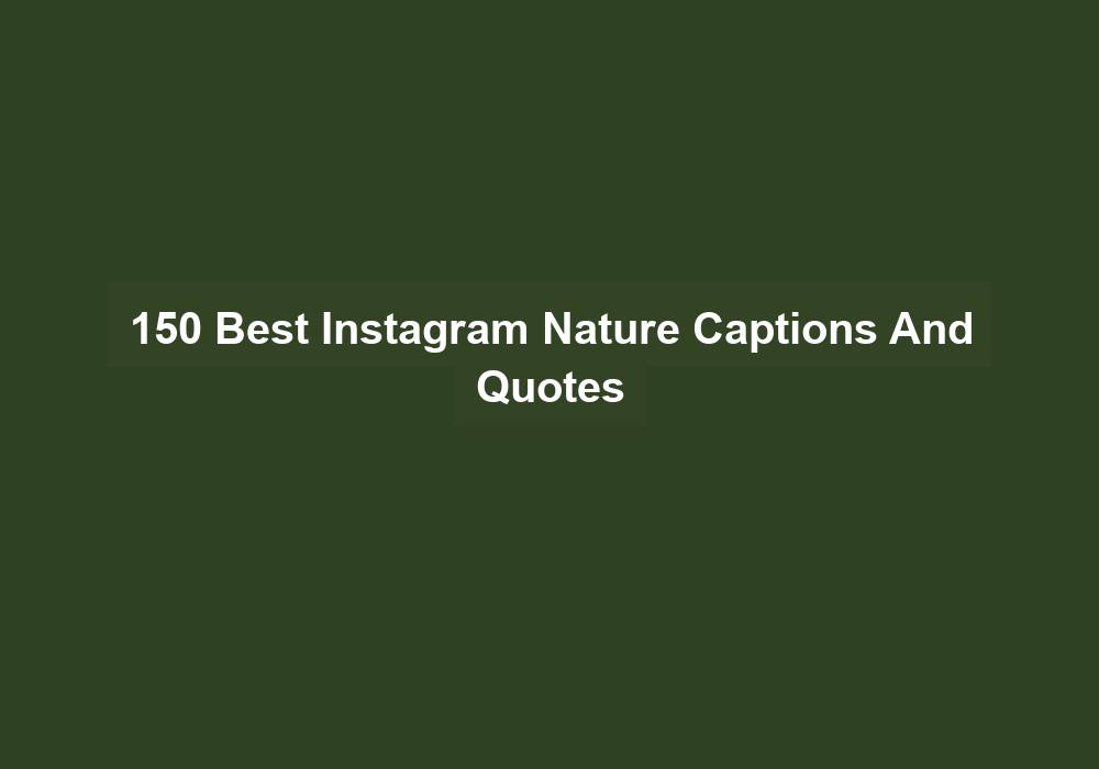 150 Best Instagram Nature Captions And Quotes